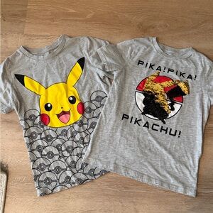 Gray Pikachu Short Sleeve Tees